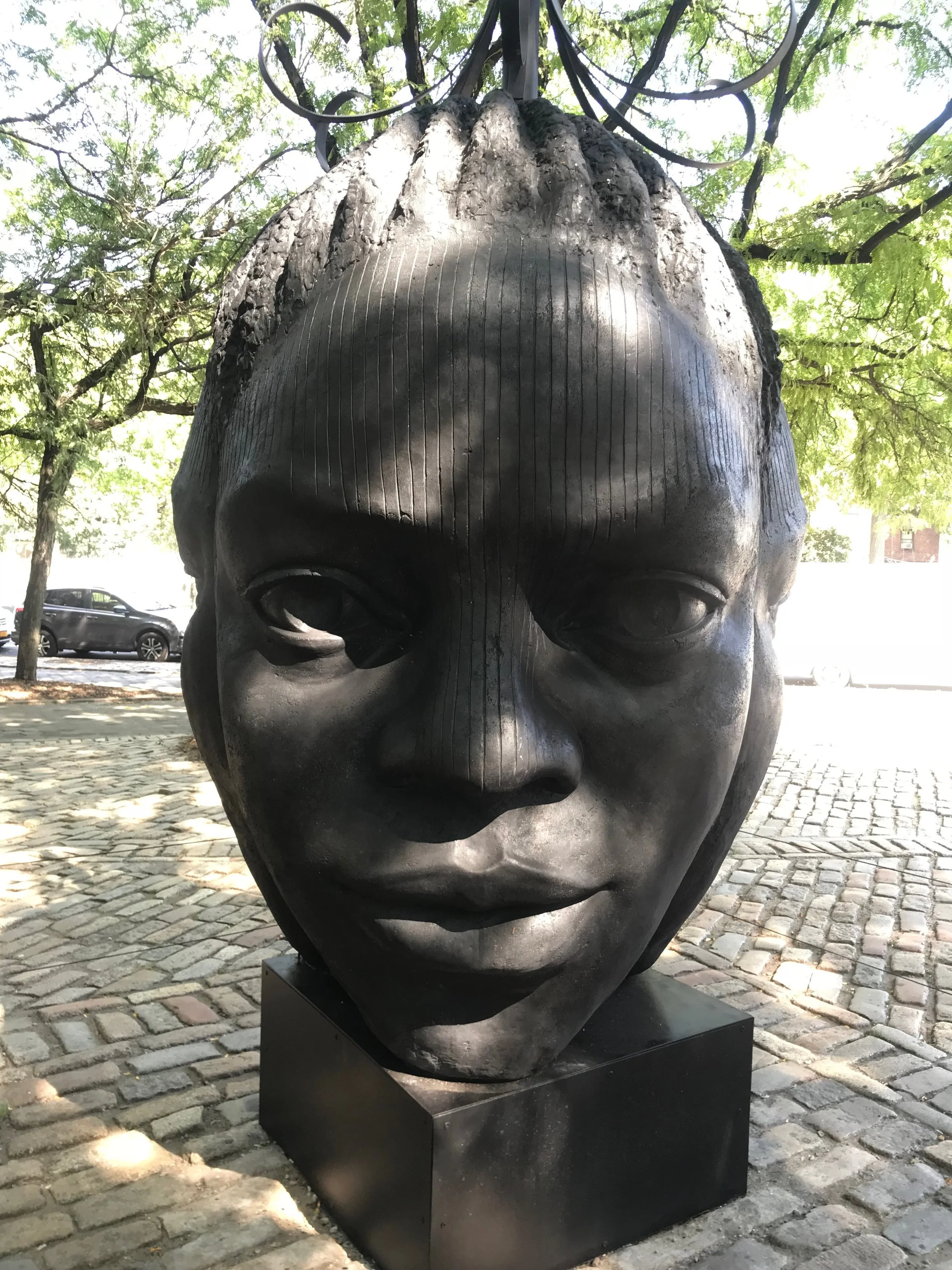  Adorn me is a piece which speaks directly to the merging of culture thought incorporation contrasting elements of adornment. I seek to addressing the demographic of people of African decent who often underrepresented in public art especially in term