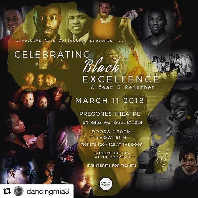 Can’t wait to perform again this year for the second annual art showcase, Celebrating Black Excellence this Sunday. So many amazing performers, it’s a privilege to be a part of this amazing event. Hope to see you there!
#Repost @dancingmia3 with @get_repost
・・・
Join us on Sunday, March 11th for our second annual art showcase, Celebrating Black Excellence, as we close out black history month. We are blessed this year to have so many dope artists. Don’t miss out on this evening of excellence.
•
•
•
•
•
•
•
@the_laron_project (Dancer)
@kshed4ever (Singer)
@rbashir_oms (Comedian)
@vhill_poetry (Poet)
@doucediva (Dancer)
@brittbrattsmile (Blogger)
@tiki_nations (Dancer)
@zeyisays (Rapper)
@germinthemaking (Poet)
@nathaniels.dance.collective (dancer)
@csment89 (Dancer)
@shadow_tre (Dancer)
@dancingmia3 (Dancer)
#BlackGirlsSmile #blackpower #blacklivesmatter #nycblack #creativity #creativeshows #nycperformingarts