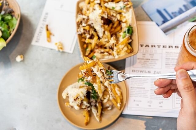 How do you eat your truffle fries? a) hands b) fork c) both⁠
⁠
OPEN Dine In &amp; To Go⁠
⁠
11-9⁠
⁠
#butcherandbrew⁠
⁠