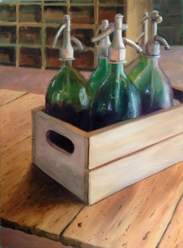 Seltzer Bottles - 12x16 - Oil on panel - SOLD
