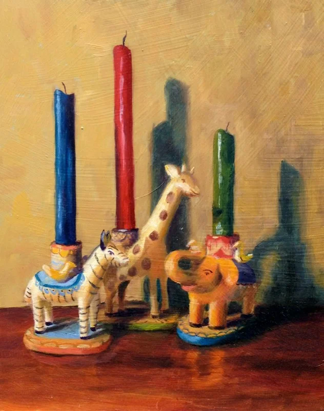 Tabletop Menagerie - 8x10 - Oil on panel - SOLD