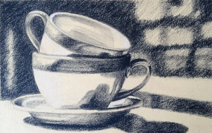 Bright Morning - 5x7 - Charcoal on paper