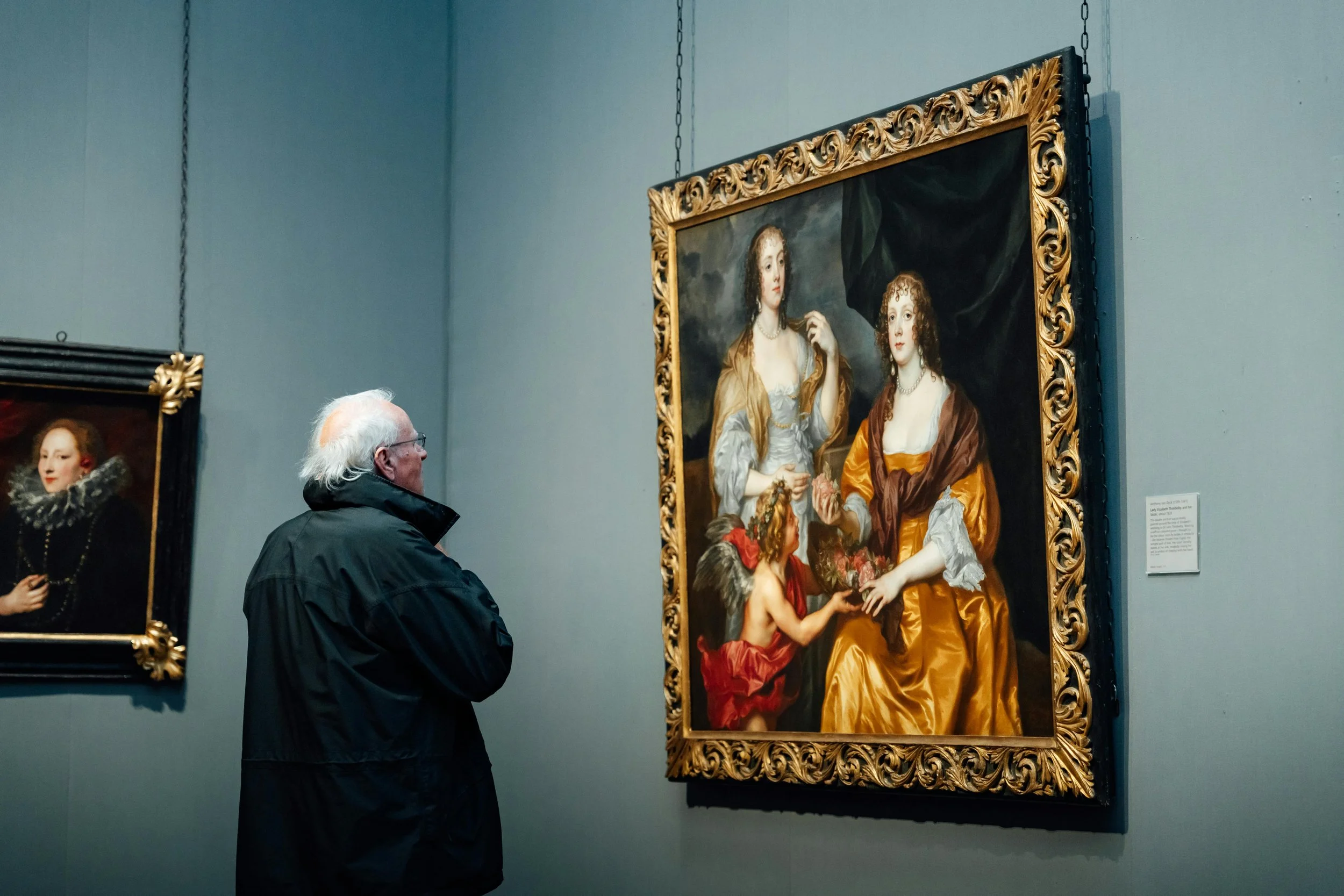 Museum exhibit displaying famous artwork illustrating fair use and copyright law