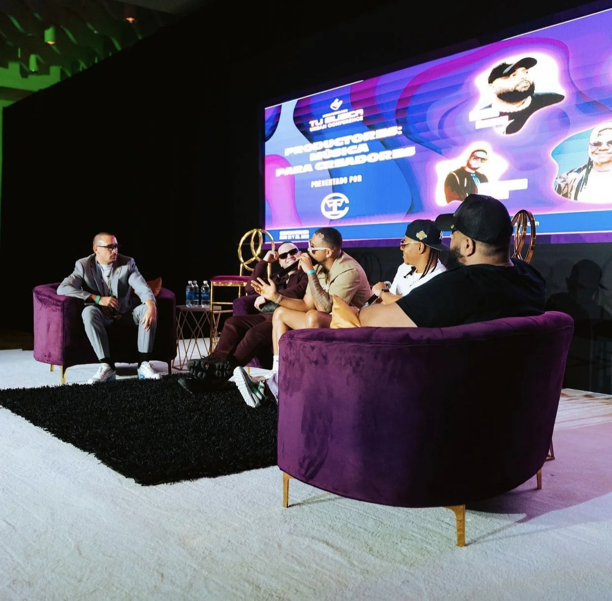 Music and entertainment lawyer Silvino Edward Diaz of Starving Artists gives panel with producers DJ Adoni and Sharo Towers at music Conference in Puerto Rico