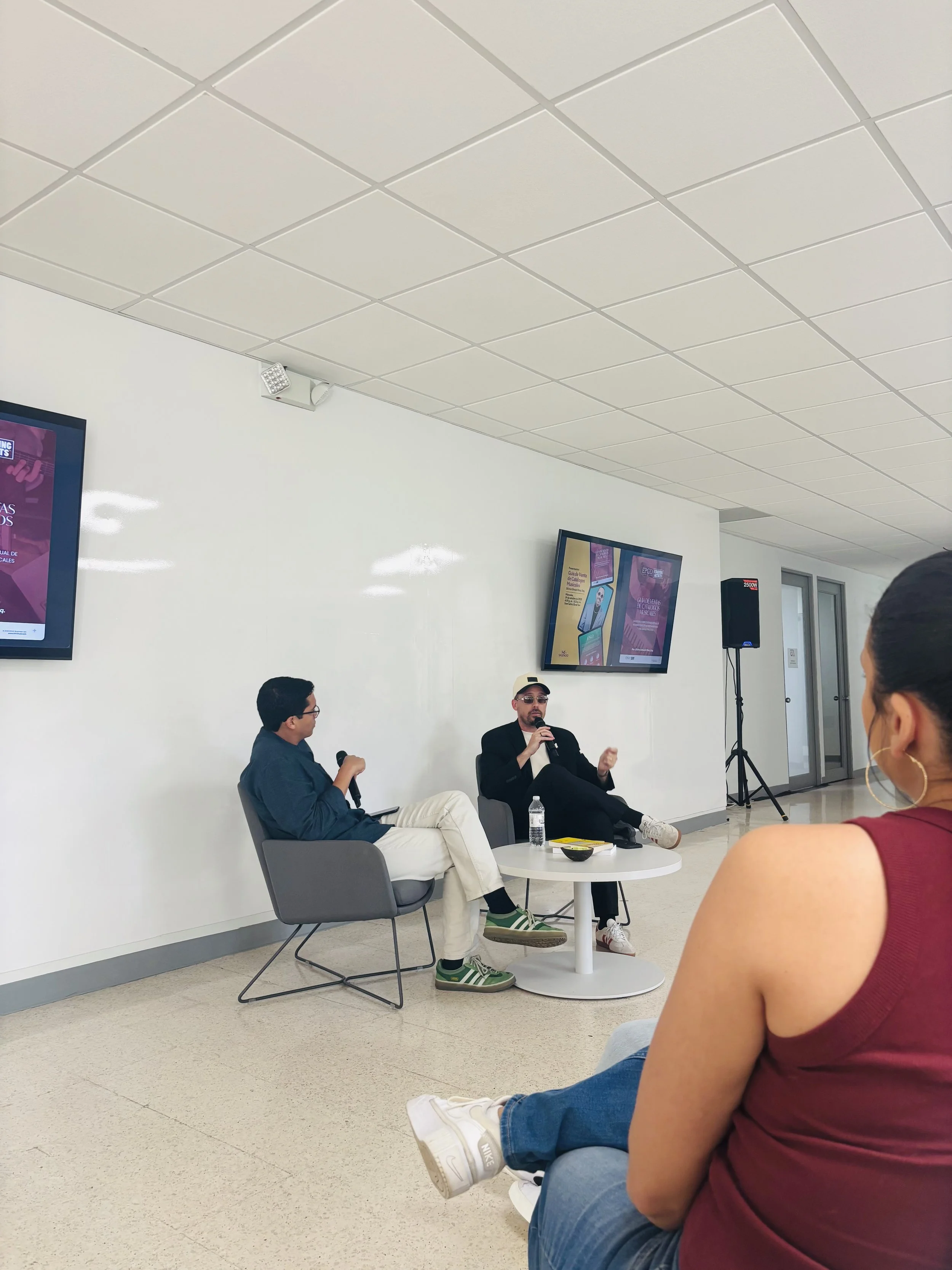 Music and entertainment lawyer Silvino Edward Diaz of Starving Artists gives panel on music catalog sales at Universidad del Sagrado Corazon in Puerto Rico