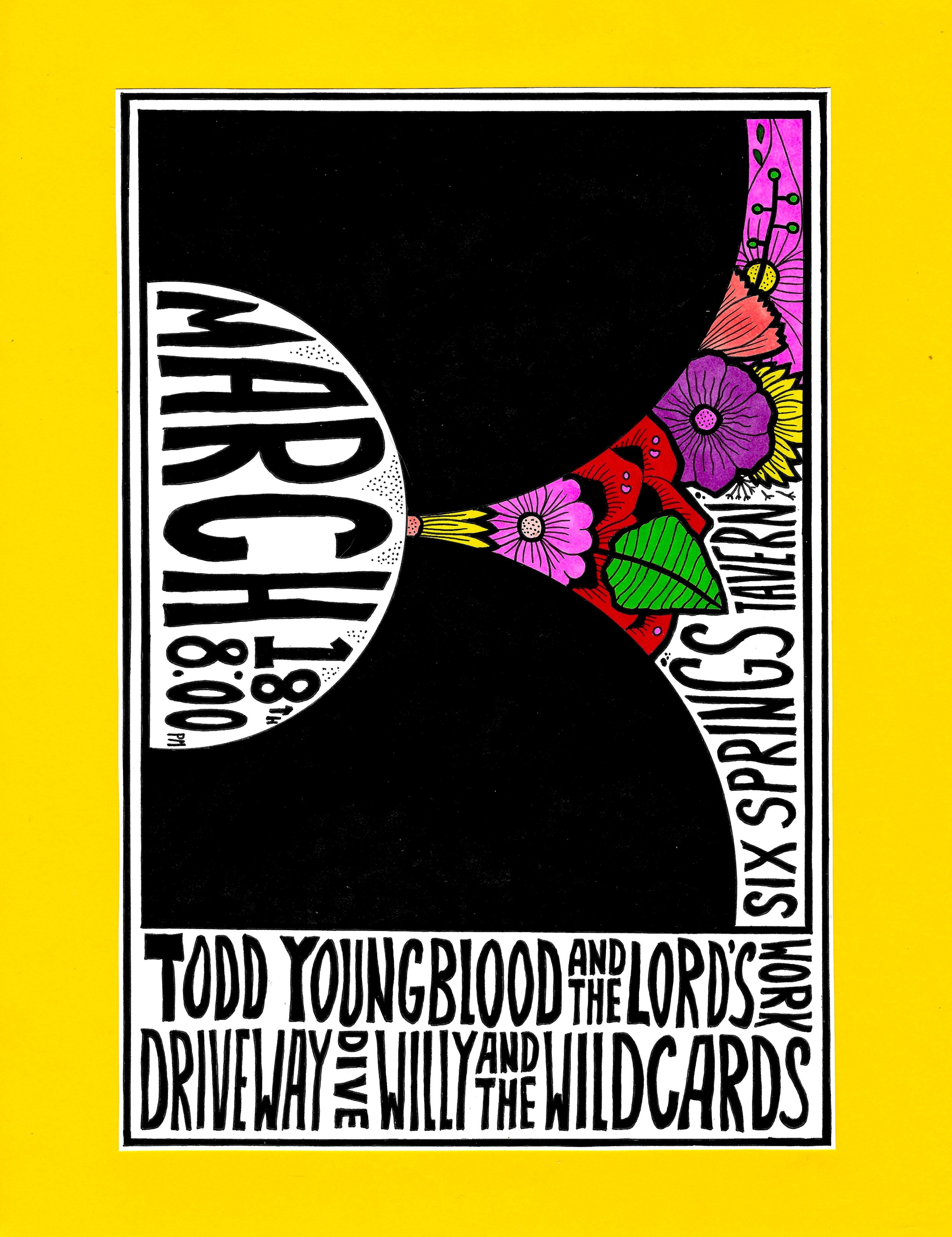 Six Springs Tavern Show Poster 3/18/2023