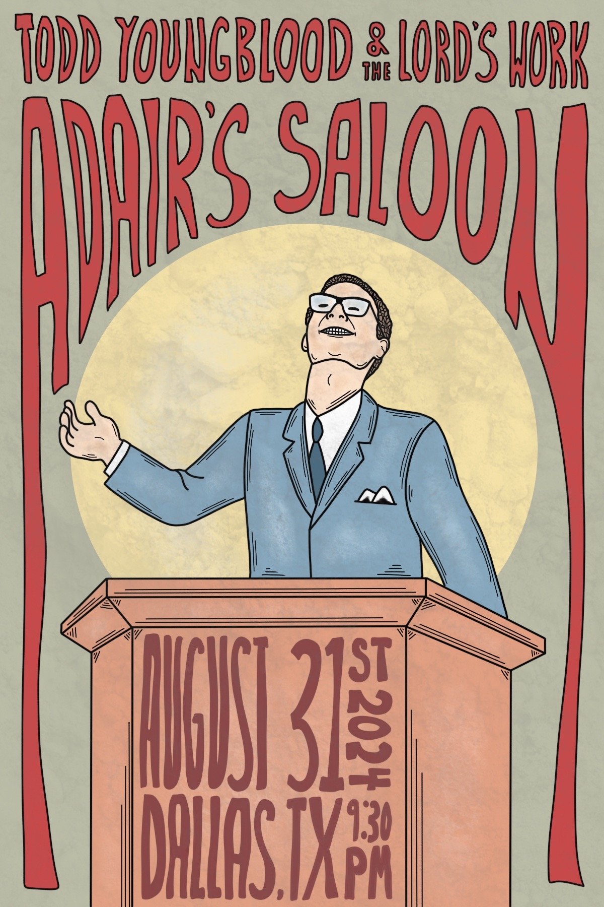 Todd Youngblood & the Lord's Work "Adair's Saloon" Poster