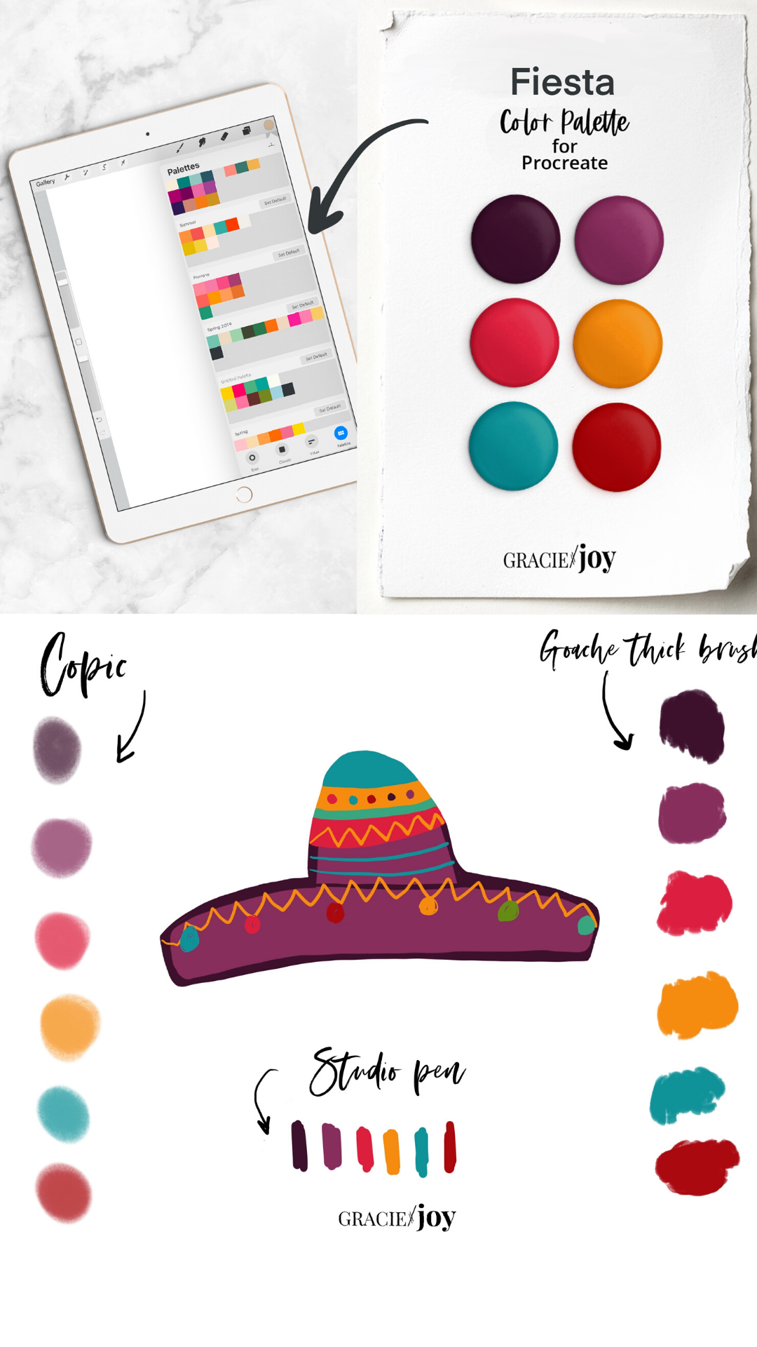Fiesta Inspired Procreate Color Swatch Procreate Tools Instant