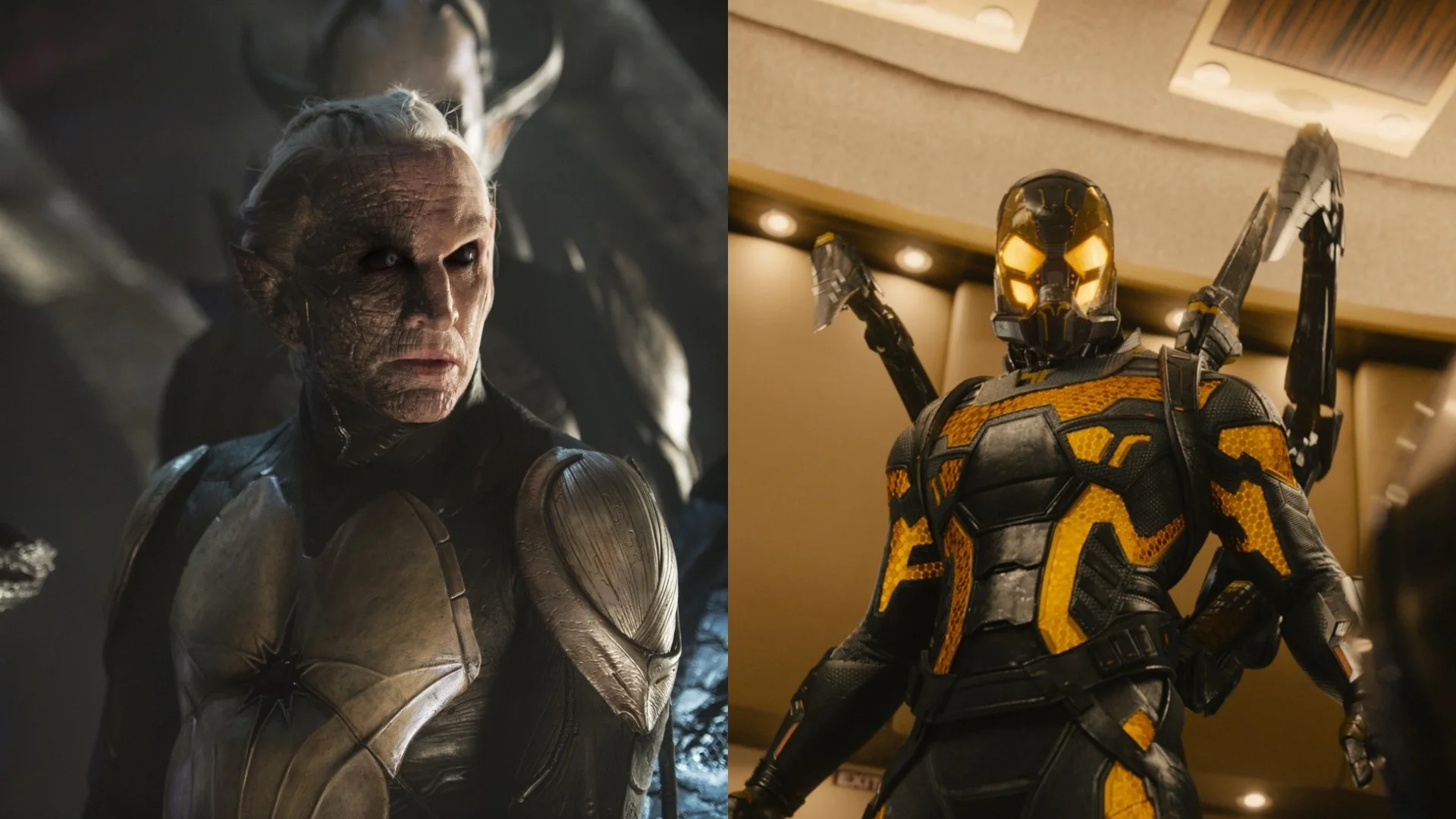 Christopher Eccleston as Malekeith in Thor: The Dark World and Corey Stoll as Yellowjacket in Ant-Man