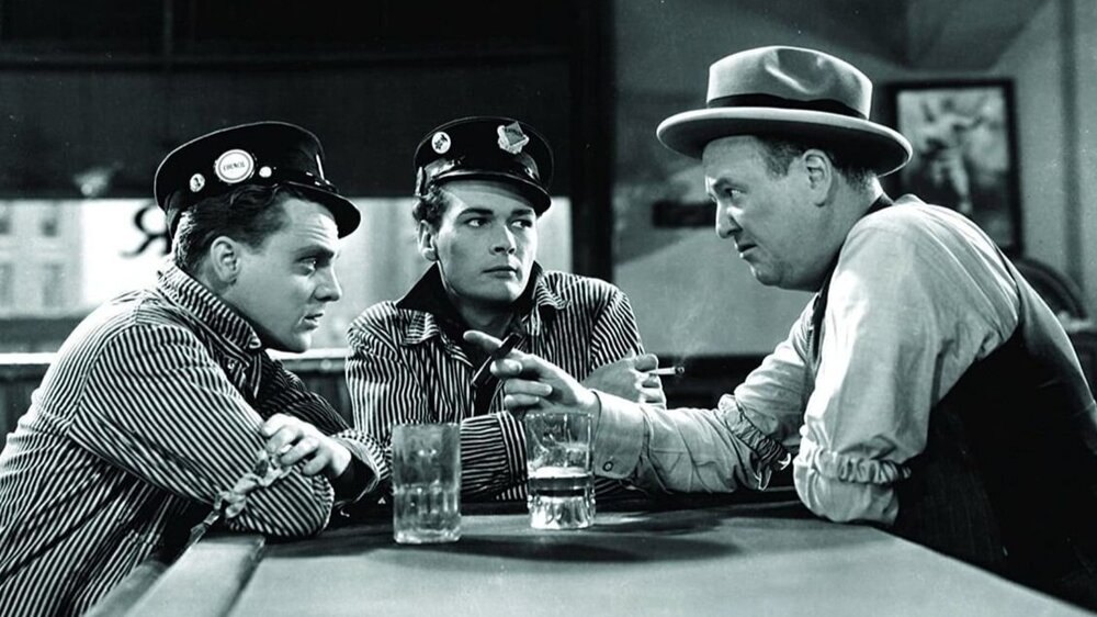 James Cagney, Edward Woods, and Robert Emmet O'Connor in The Public Enemy