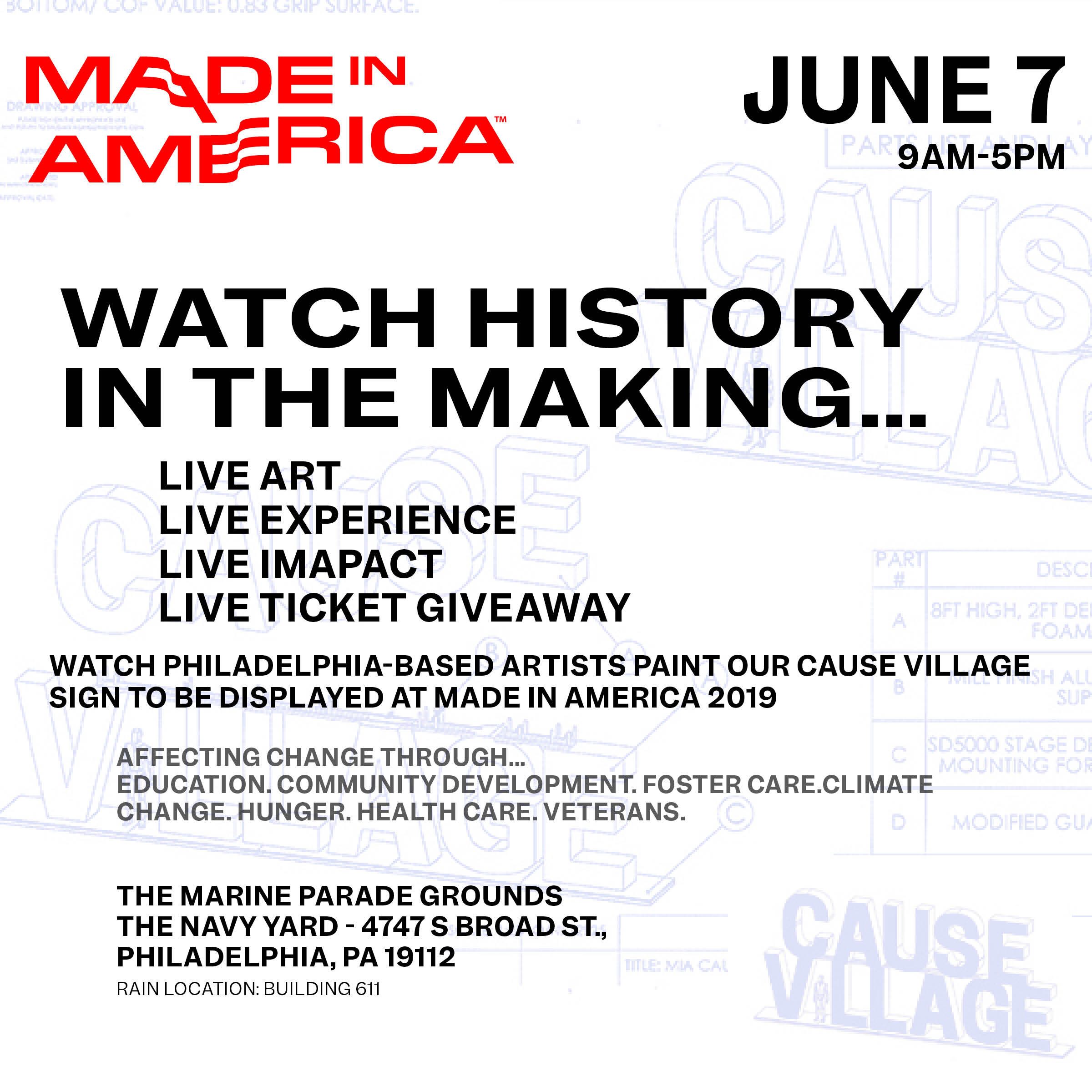 Made In America Cause Village Poster