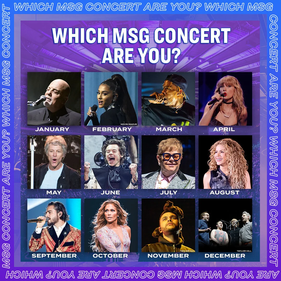 "Which MSG Concert are You?" Social Post