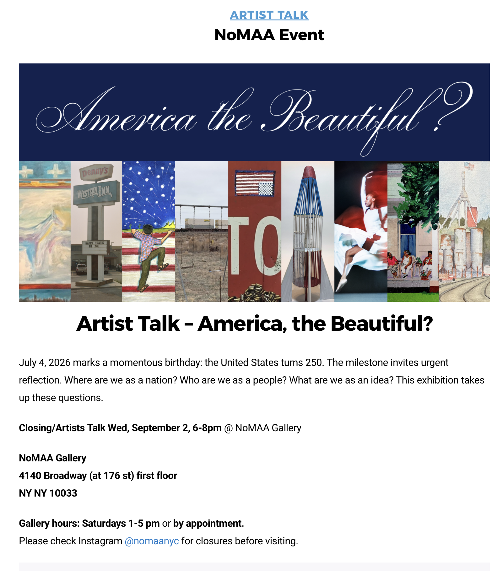 AMERICA, THE BEAUTIFUL? at Northern Manhattan Arts Alliance