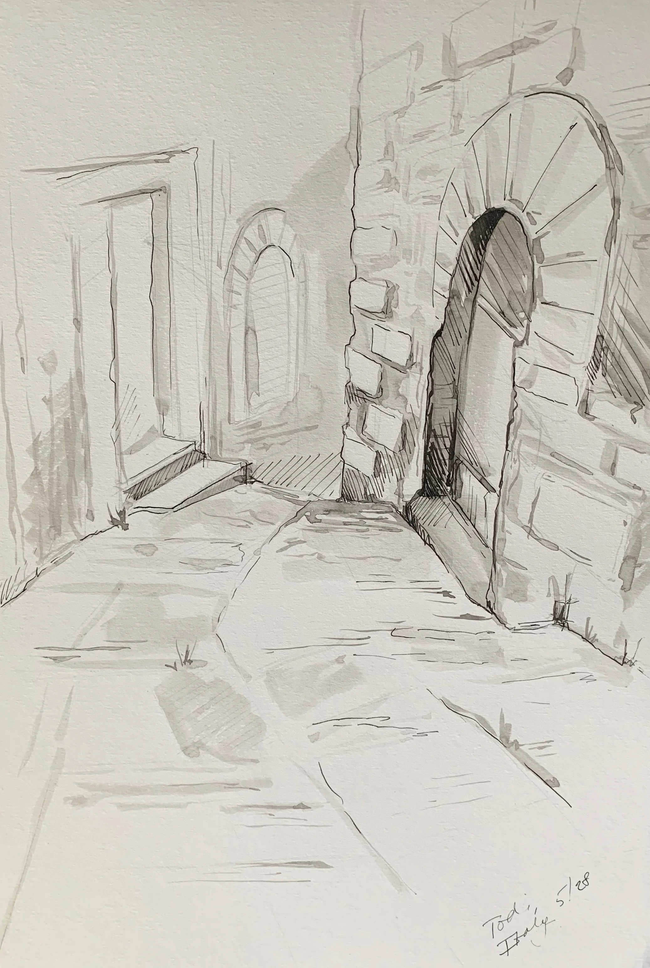 Alleyway in Todi, Italy. 