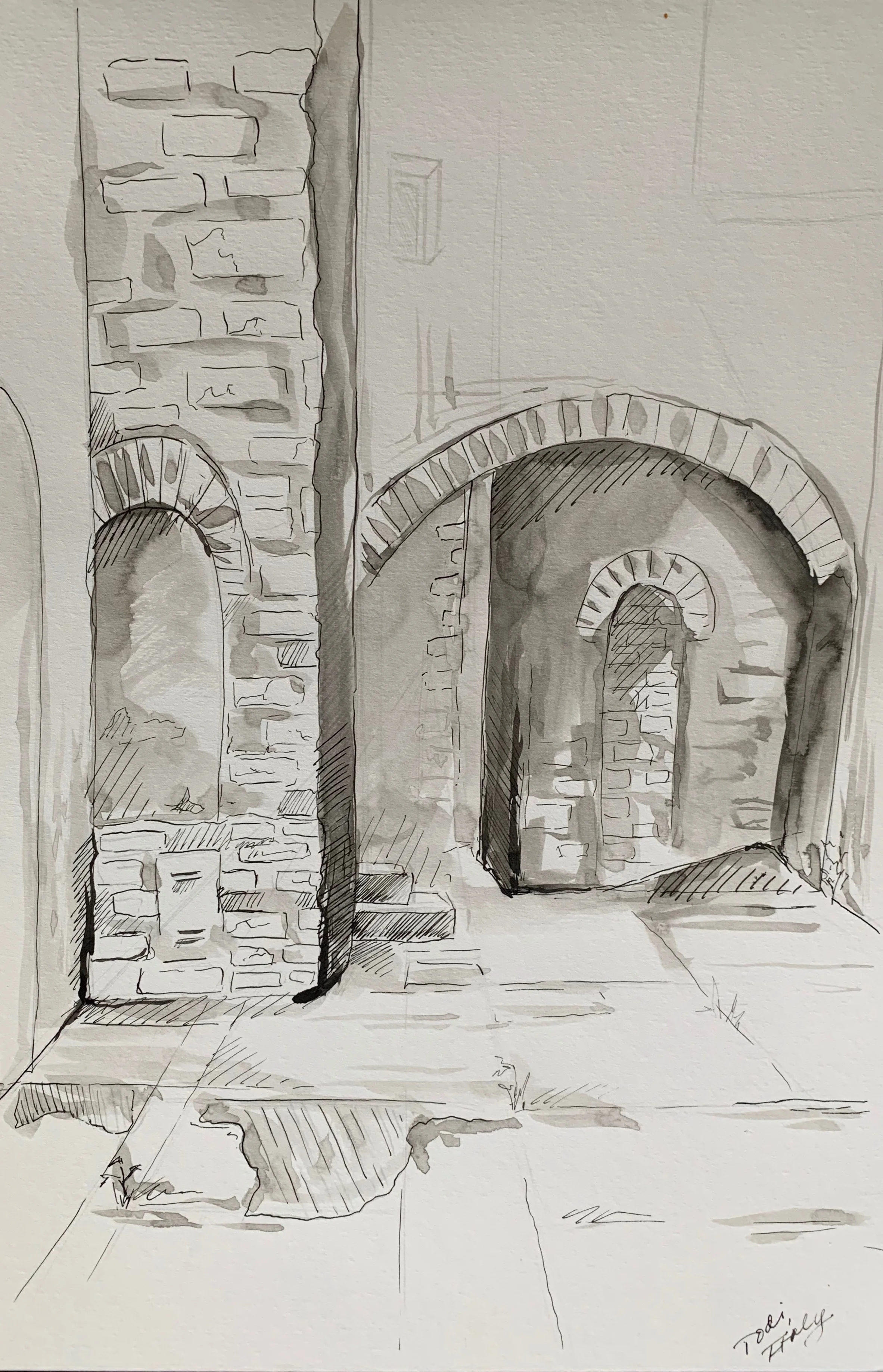 Archways in Todi, Italy