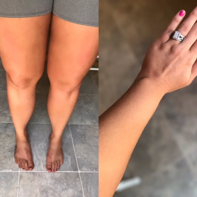 Right before showering, you don't lose much color in the shower process! 