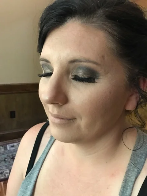Something about the smokey eye with dark hair, gets me every time. I just dig the combo! It looked great on her too! Plus we went with a darker berry lip. Of course, I have no pictures of her with lips on because I suck.