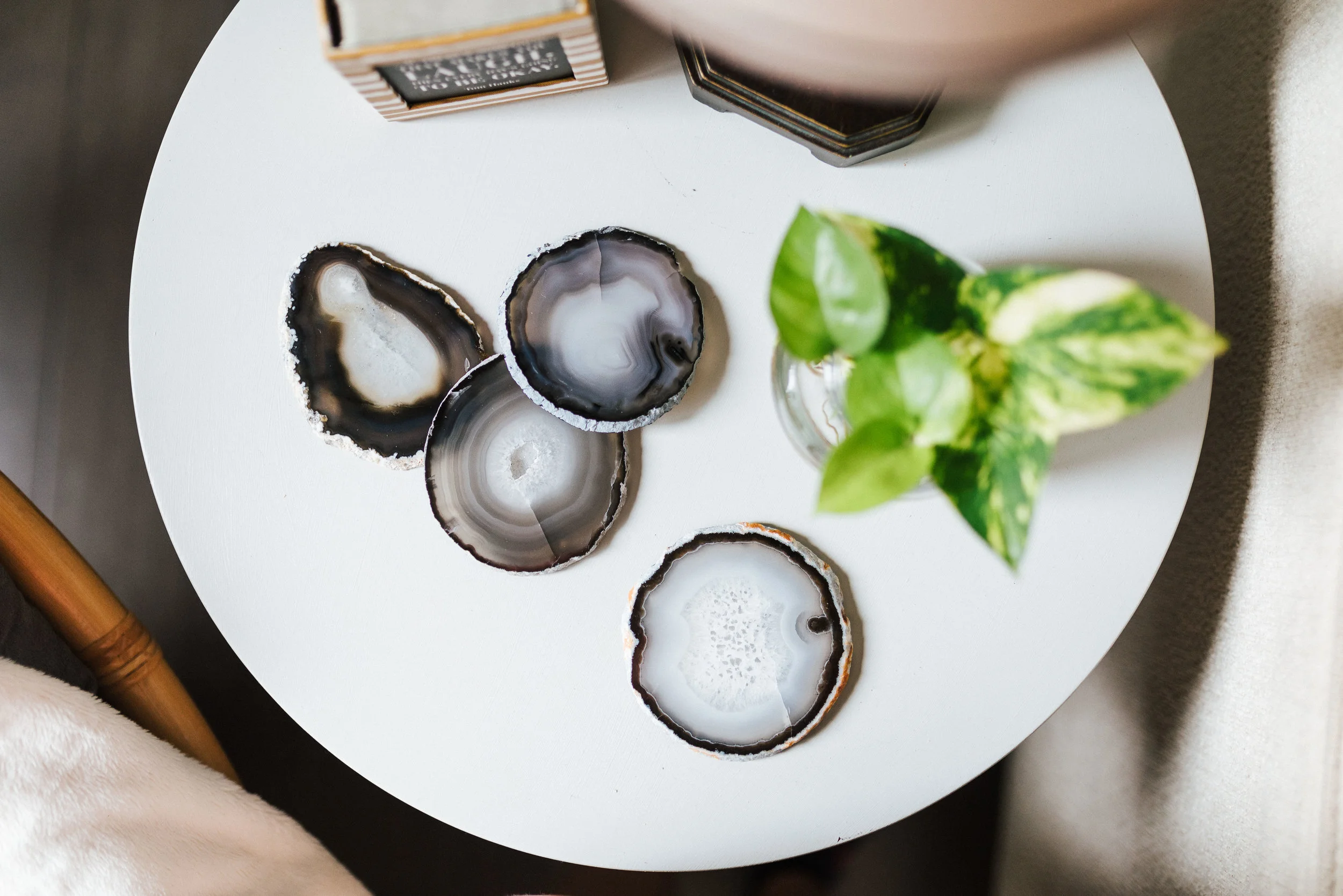 Agate Slice Coasters   4 pack