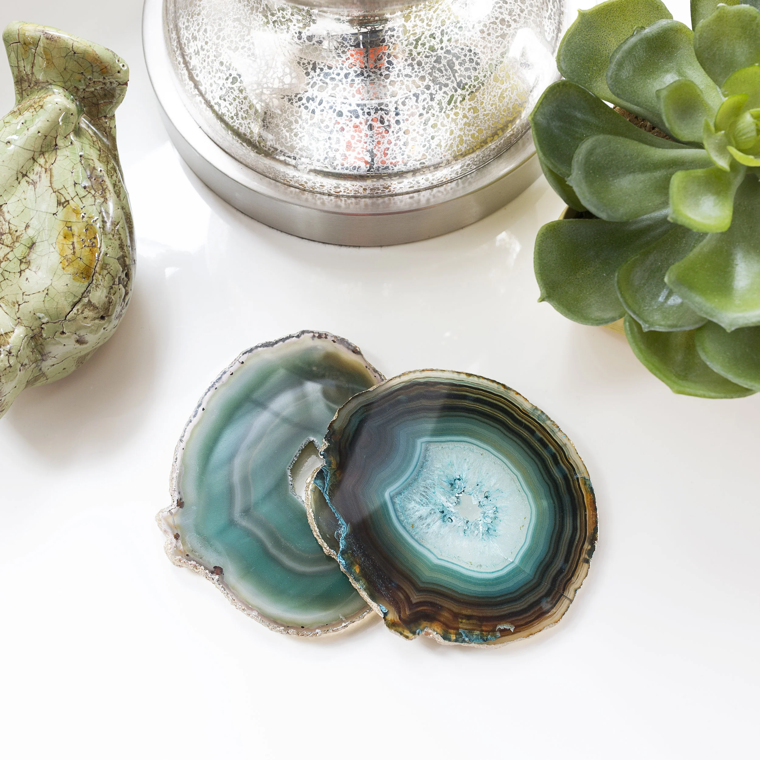 Agate Slice Coasters   2 pack