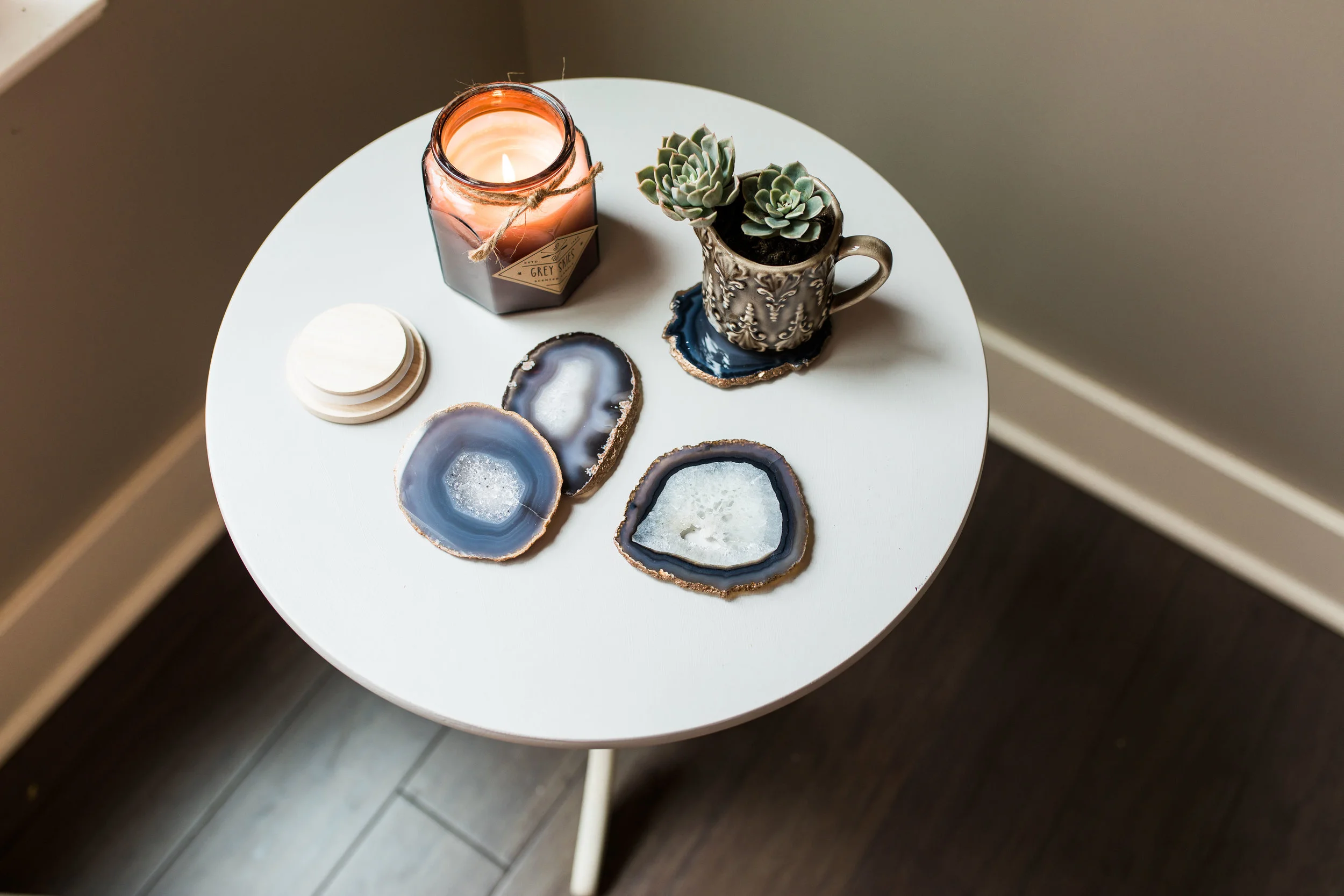 Agate Slice Coasters   4 pack