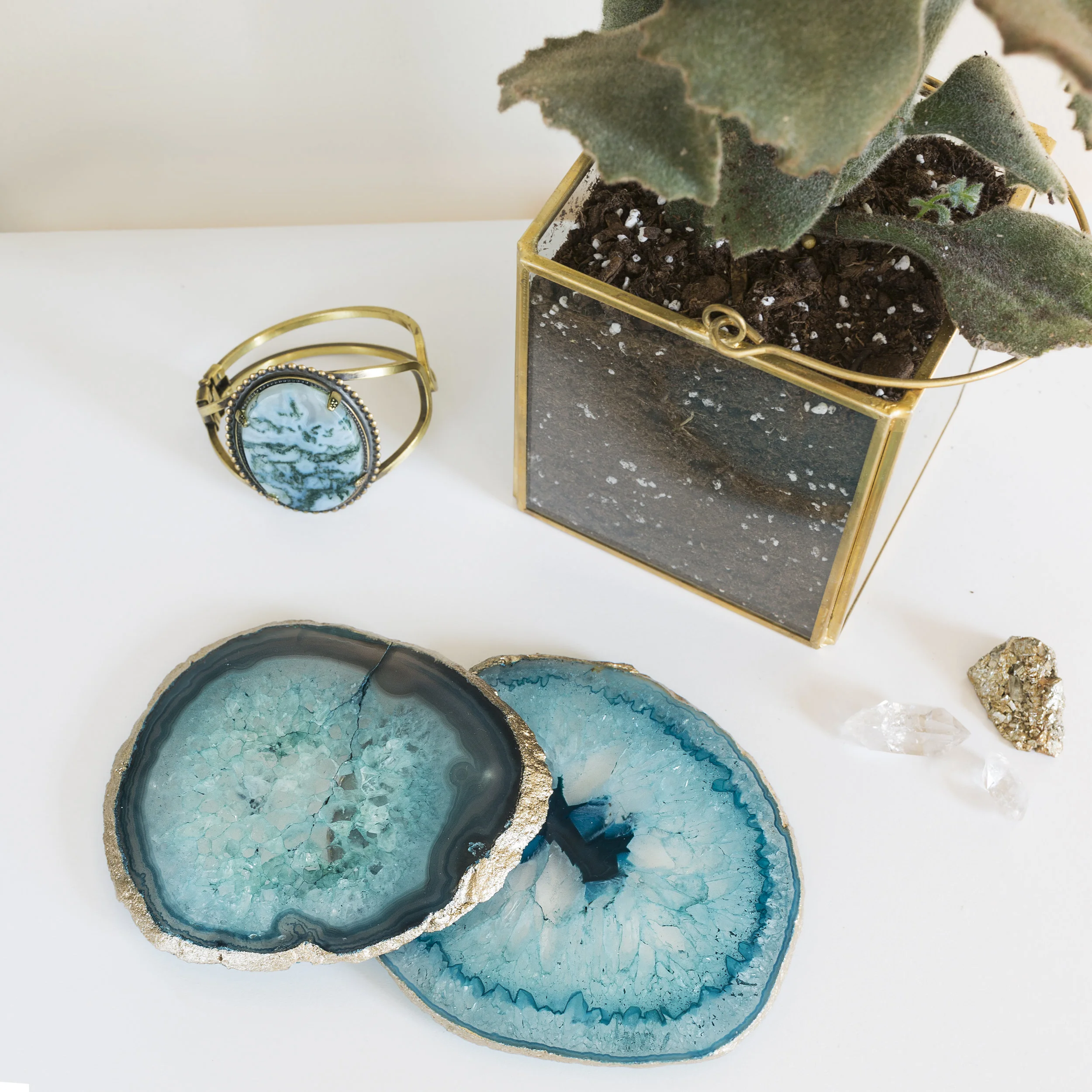 Agate Slice Coasters    2 pack