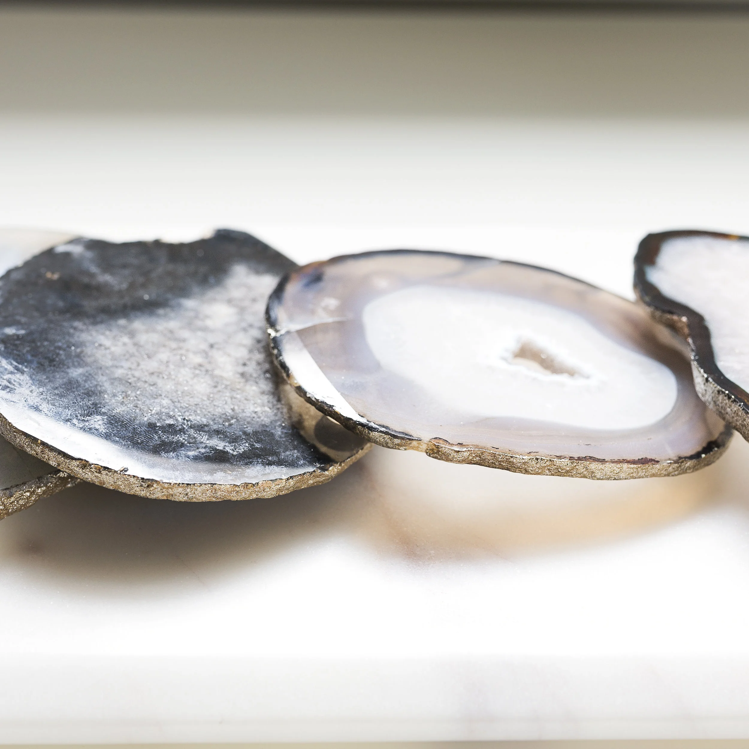 Agate Slice Coasters   4 pack