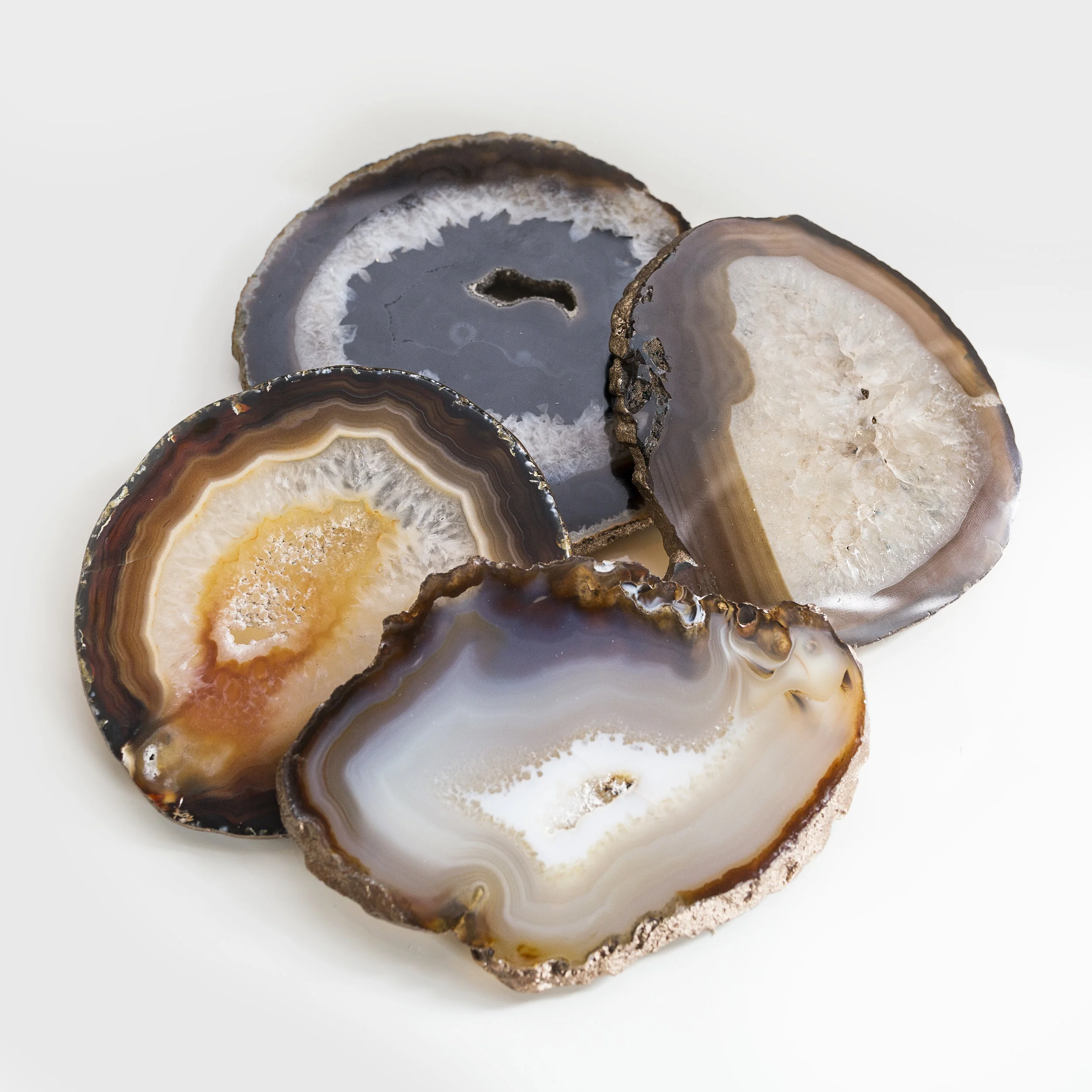 Agate Slice Coasters   4 pack