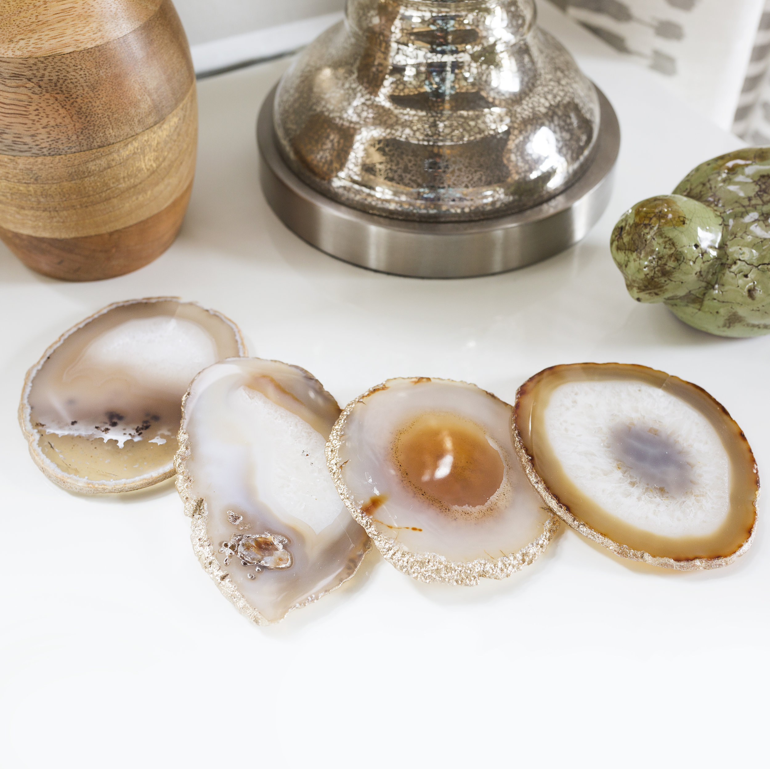 Agate Slice Coasters   4 pack