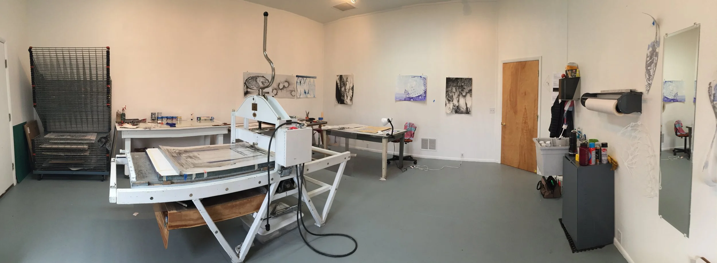 My studio at Jentel. The press's name is Blanche. We worked out our differences and got along fine after the first couple of days!