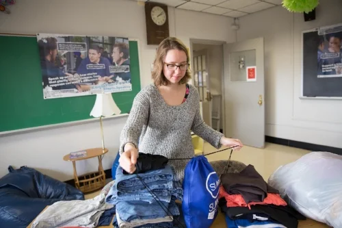 The SUNY wide campaign SUNY’s Got Your Back finished its project in the end of 2016. The project was designed to provide victims of sexual assault with “comfort bags.” English major junior Hannah Embry, who helped work on this project, can be seen above filling the bags with supplies.
