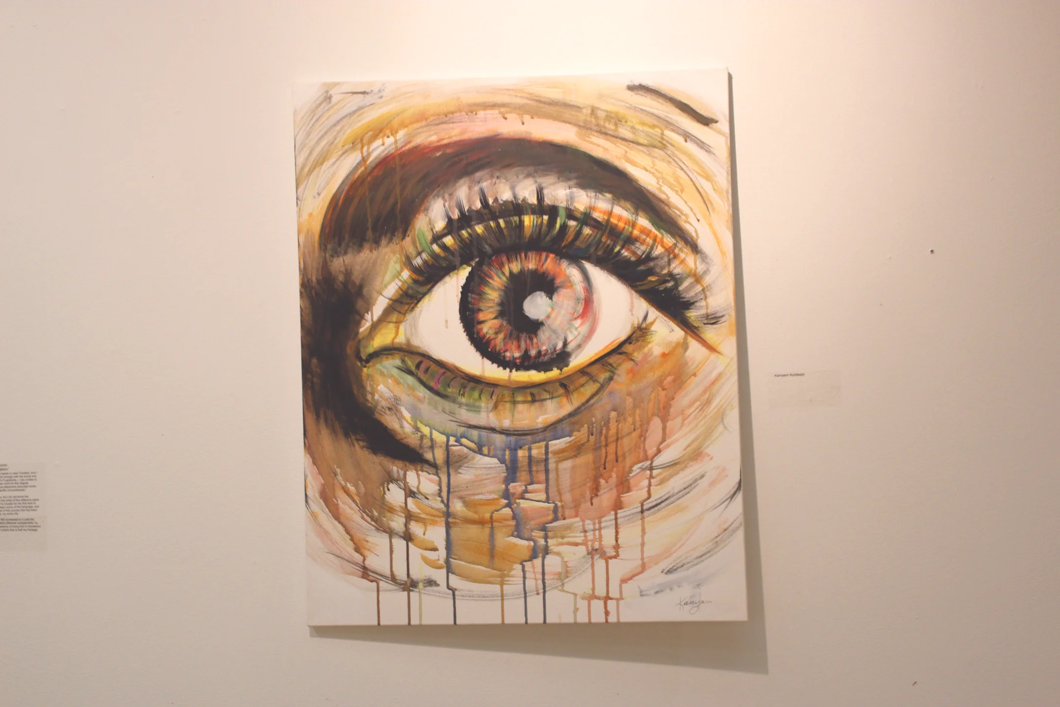 “Old Faces, New Perspectives” opened on Tuesday Jan. 31 in the MacVittie College Union’s Kinetic Gallery. The exhibit is part of senior Maya Lucyshyn’s Edgar Fellows Program project and calls on artists to creatively interpret the word “identity.” (Ellayna Fredericks/Staff Photographer)
