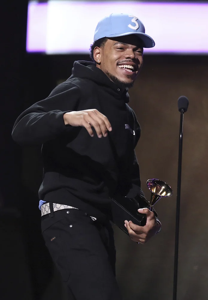 Twenty-three year old newcomer Chance the Rapper took home three Grammys last Sunday. He is the first artist to ever win the award without a record label. (Matt Sayles/AP Photo)