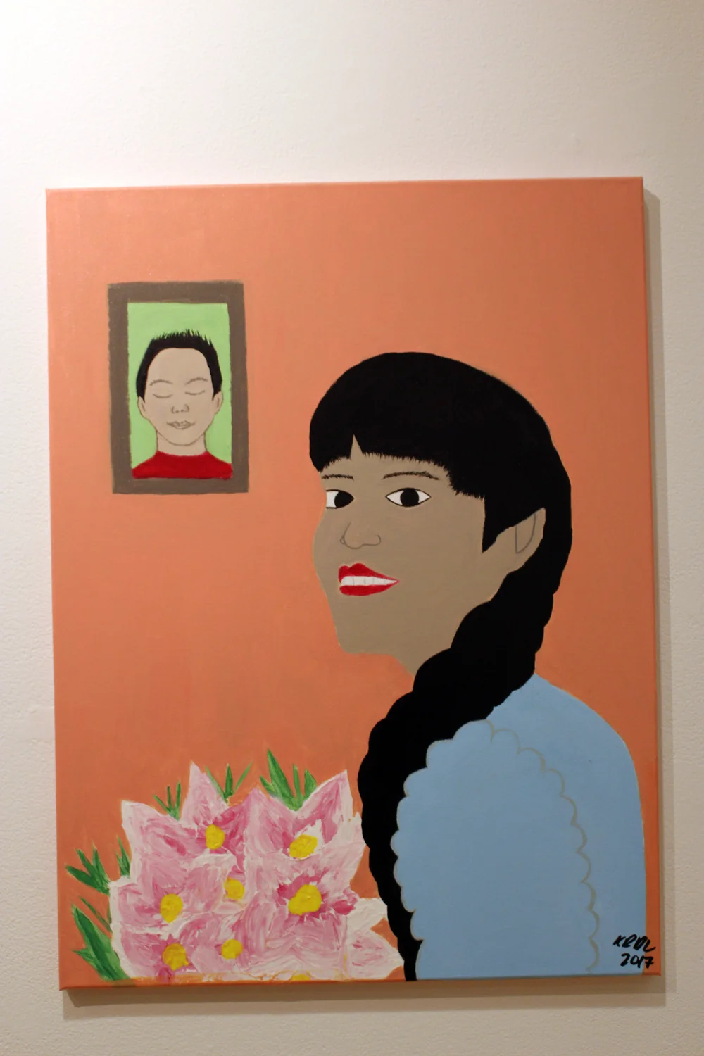 English major senior Kiaya Rose Dilsner-Lopez exhibited her Edgar Fellows capstone, “Mezclar,” from March 8-10. A series of acrylic portraits, the exhibit is an exploration of Dilsner-Lopez’s family history and sexuality. (Ellayna Fredericks/Staff Photographer)