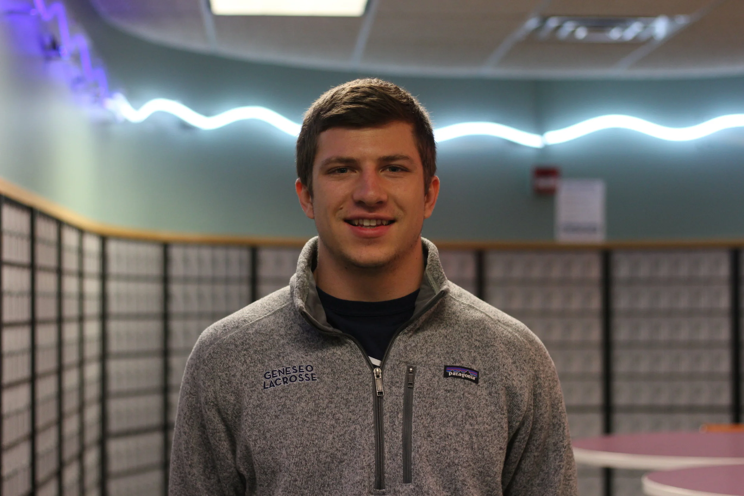 Senior communication major Drew Madarasz is a key asset to the Geneseo men’s lacrosse team, as he is a figure for the underclassmen to look up to. After graduation, Madarasz plans to use the skills he has learned at Geneseo in the digital marketing field. (Annie Renaud/News Editor)
