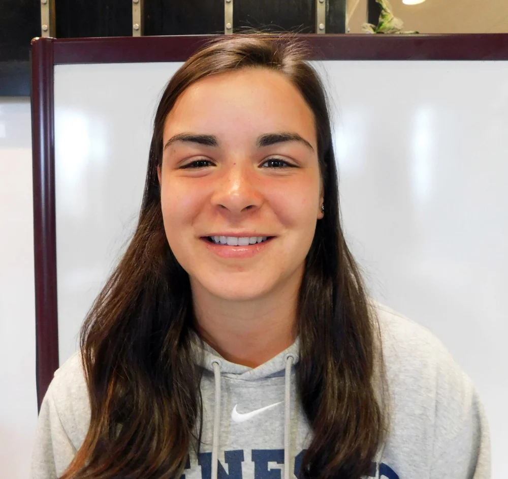 Sophomore mathematics major Danni Napoli is a key figure within the Geneseo athletic community, as she represents the Knights on both the field hockey and softball fields. Napoli hopes to earn a SUNYAC title for both teams within the same year. (Jenna Harbus/Staff Photographer)