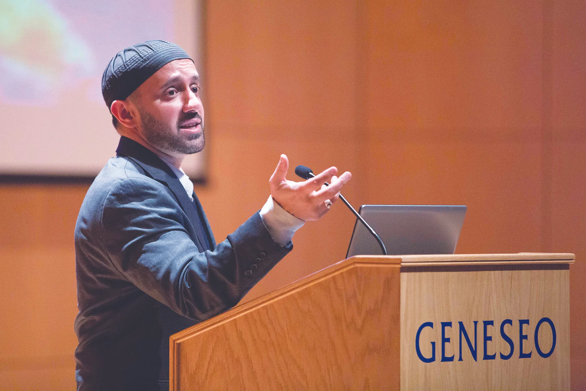 Executive Director of the New York University Islamic Center and New York City Police Department Chaplain Khalid Latif delivered the annual MacVittie Theology Lecture on Tuesday Nov. 14. Latif foregrounded intercultural dialogue and understanding between dissimilar peoples. (Keith Walters/campus photographer)