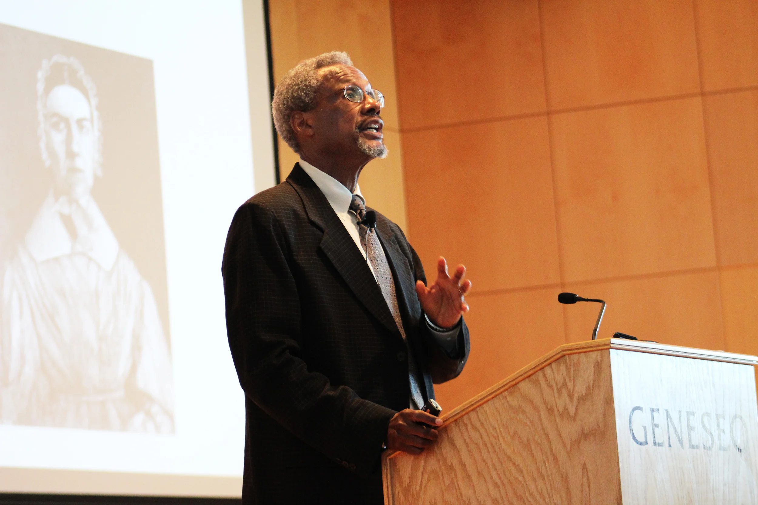 Renown historian Spencer Crew (pictured above) delivered an inspiring lecture on Friday Sept. 28 in Doty Hall. Crew is the former director of the Smithsonian National Museum of American History and has done extensive research on the Underground Railroad (Catherine White/Editor-in-chief).