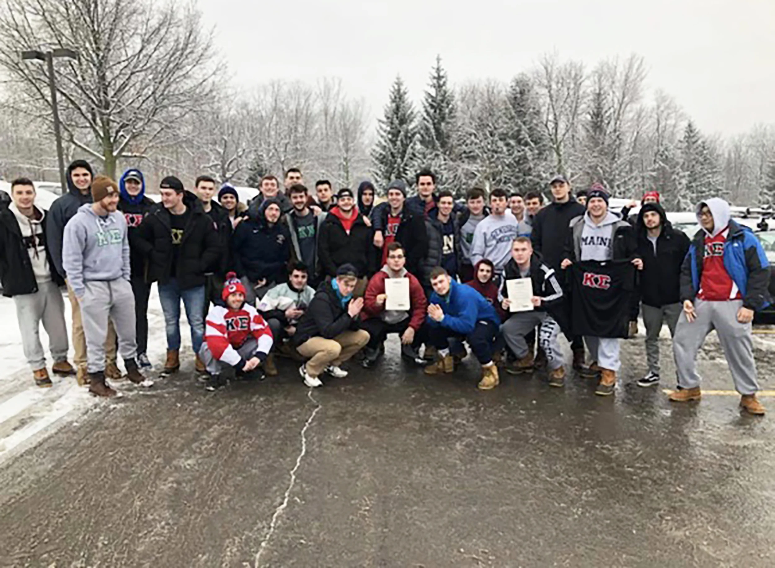Kappa Sigma’s Tau Alpha chapter (pictured above) was established in 2014 and currently consists of 64 active members. They are an organization that prides themselves on serving others, locally and nationally, through fundraising money and awareness for the Military Heroes Campaign and Relay for Life (courtesy of Devin Hussey).