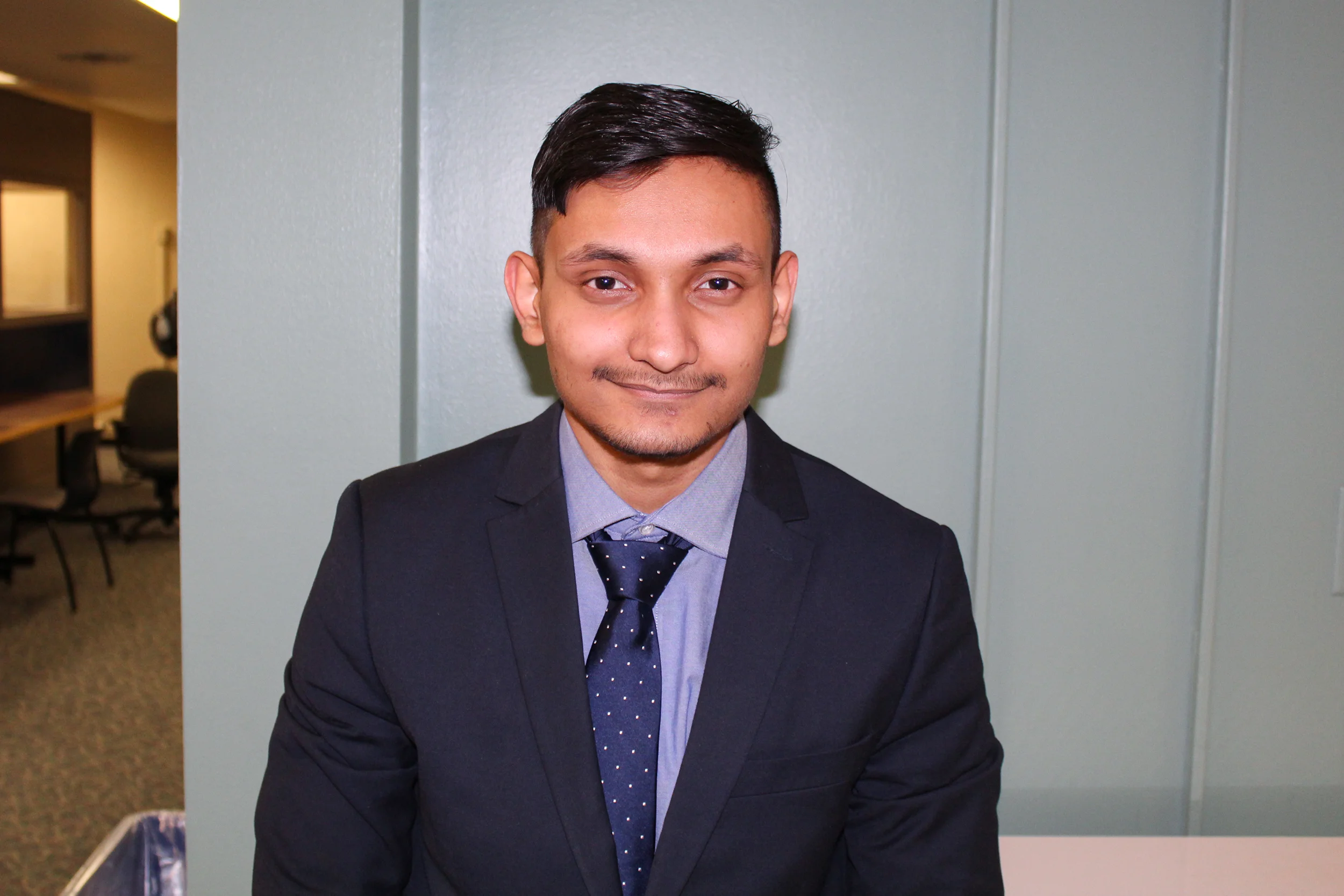 Syed Aliahsan is a pre-accounting major sophomore who is running to be the SA Director of Public Relations. He is one of three candidates. (Malachy Dempsey/Managing editor)