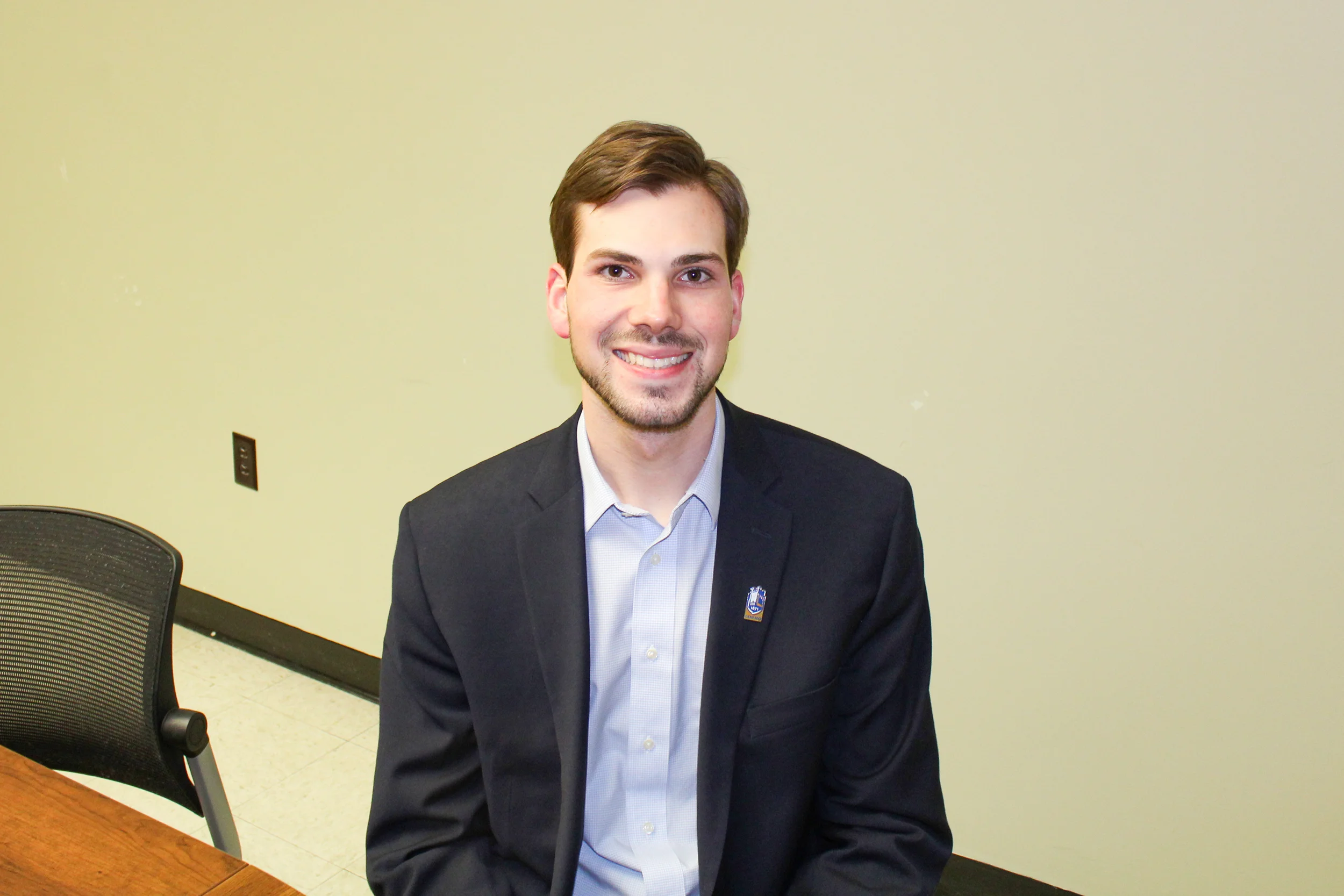 Adam Hansen is a biology and political science double major junior who is running to be the SA President for the next academic year. He is one of two candidates running for the position. Hansen currently serves as SA Vice President. (Malachy Dempsey/Managing editor)