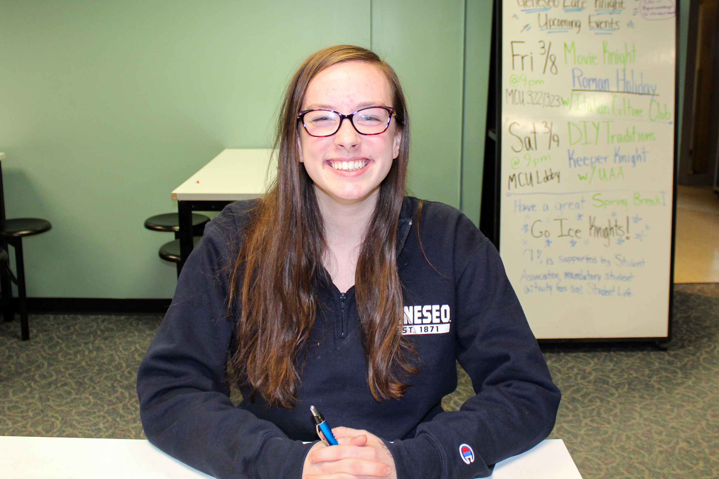 Kaitlyn Bertleff is a neuroscience major sophomore who is running to be the SA Vice President for the next academic year. She is running unopposed. (Malachy Dempsey/Managing editor)