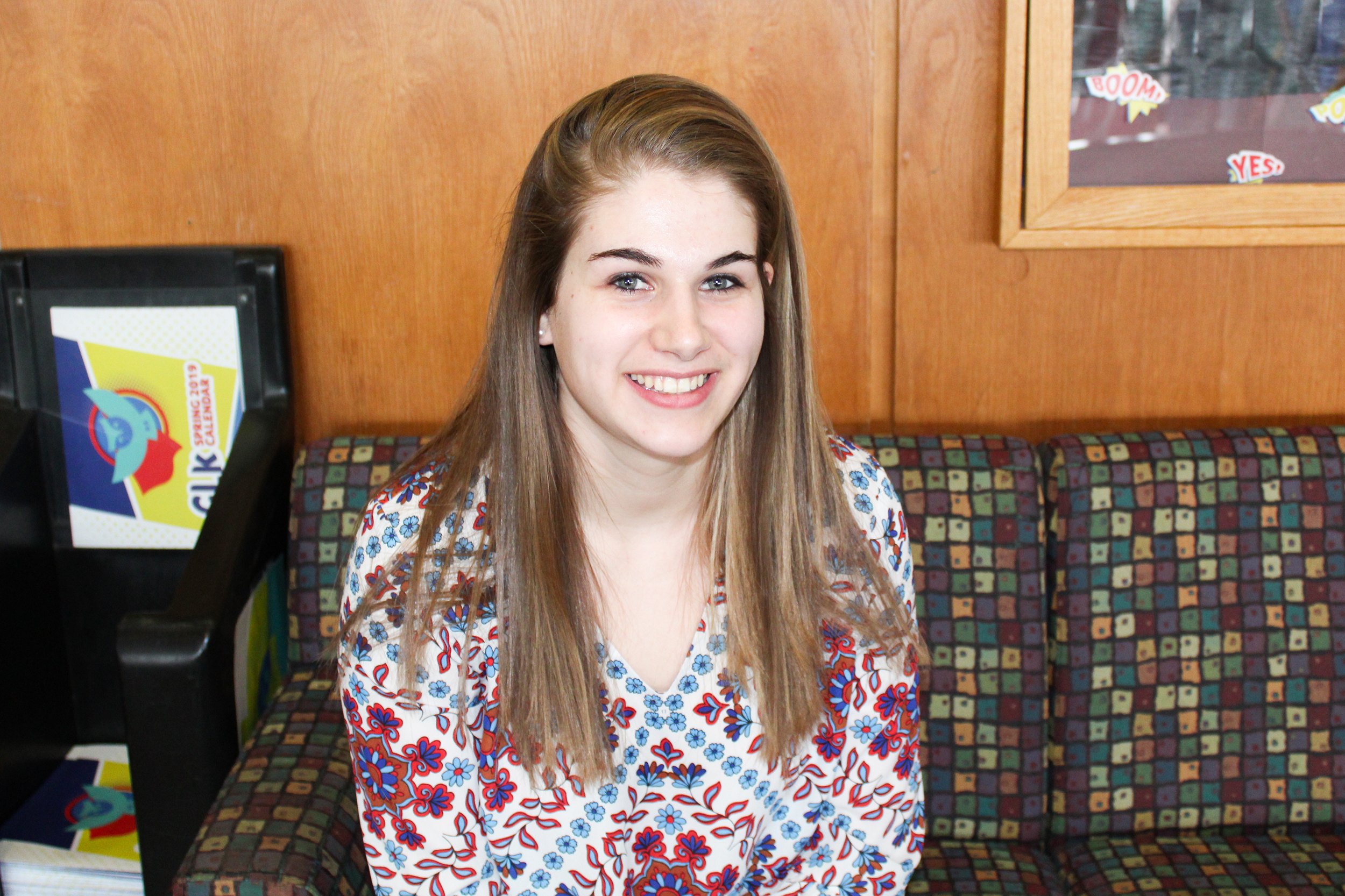 Leah Sherman is a communication major sophomore who is running to be the SA Director of Student Programming for the next academic year. She is running unopposed. (Malachy Dempsey/Managing editor)