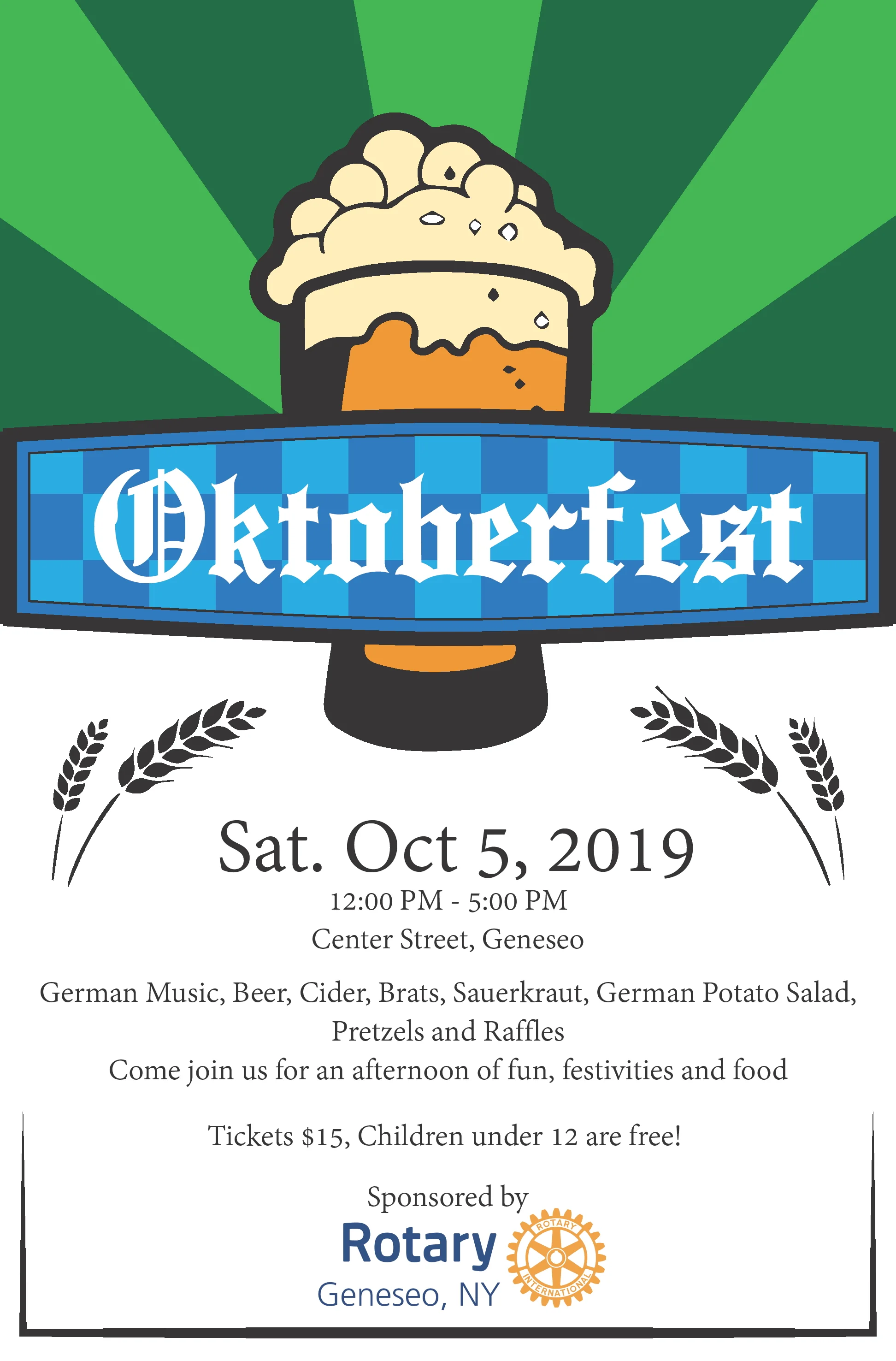 Geneseo Rotary Club is a group dedicated to community service on behalf of the Rotary International Foundation. On Oct. 5 the Rotary Club will be hosting an Oktoberfest event on Center Street in Geneseo. During this event community members are invited to support Rotary and enjoy the activities provided (courtesy of Geneseo rotary club).