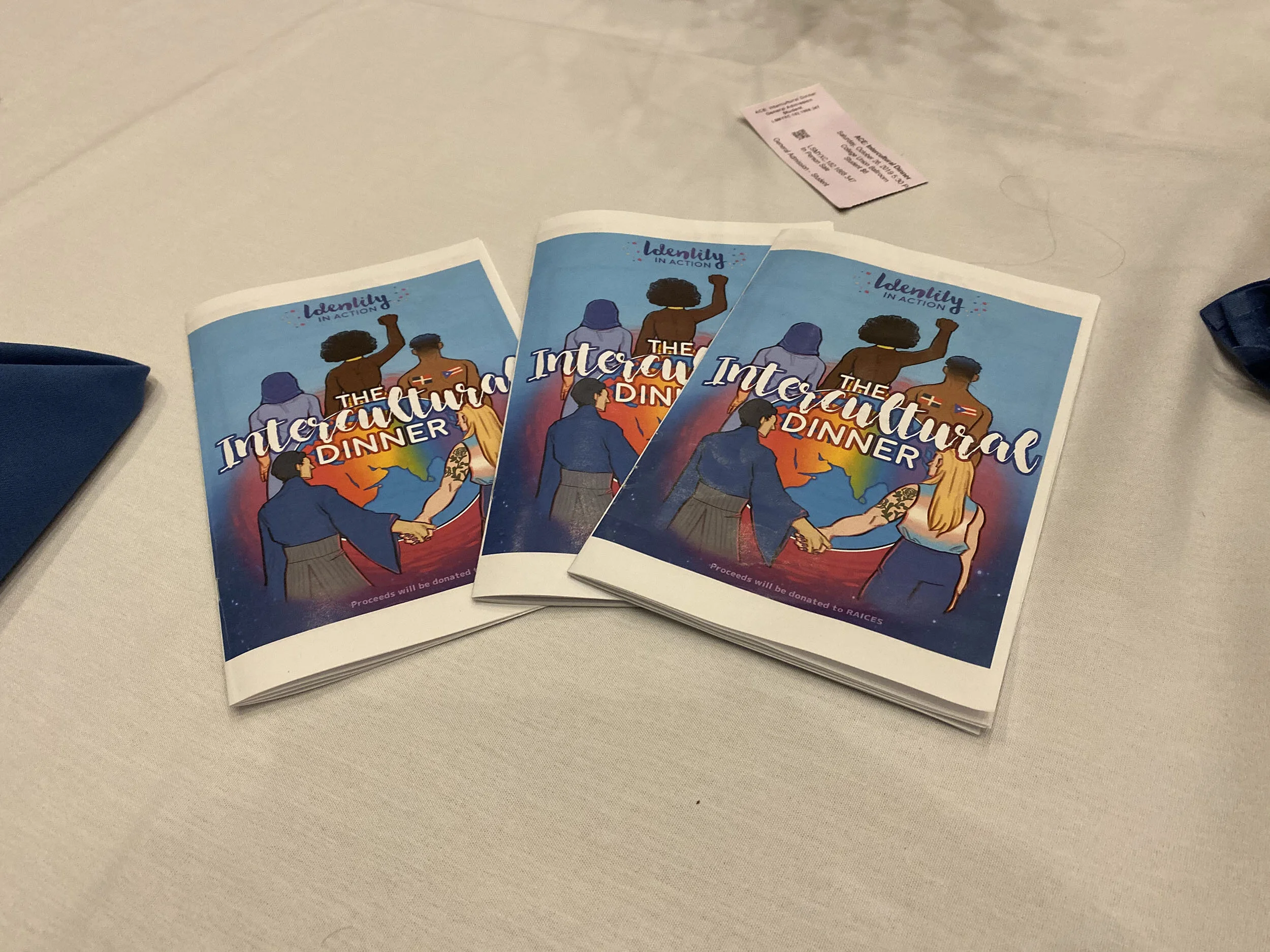 As seen on the event’s pamphlet above, this year’s Intercultural Night theme emphasized togetherness, including the other two main ideas of intersectionality and equality. This event brochure depicts the unity of various cultures coming together, embodying both happy and loving spirits (Kara Burke/Managing Editor).