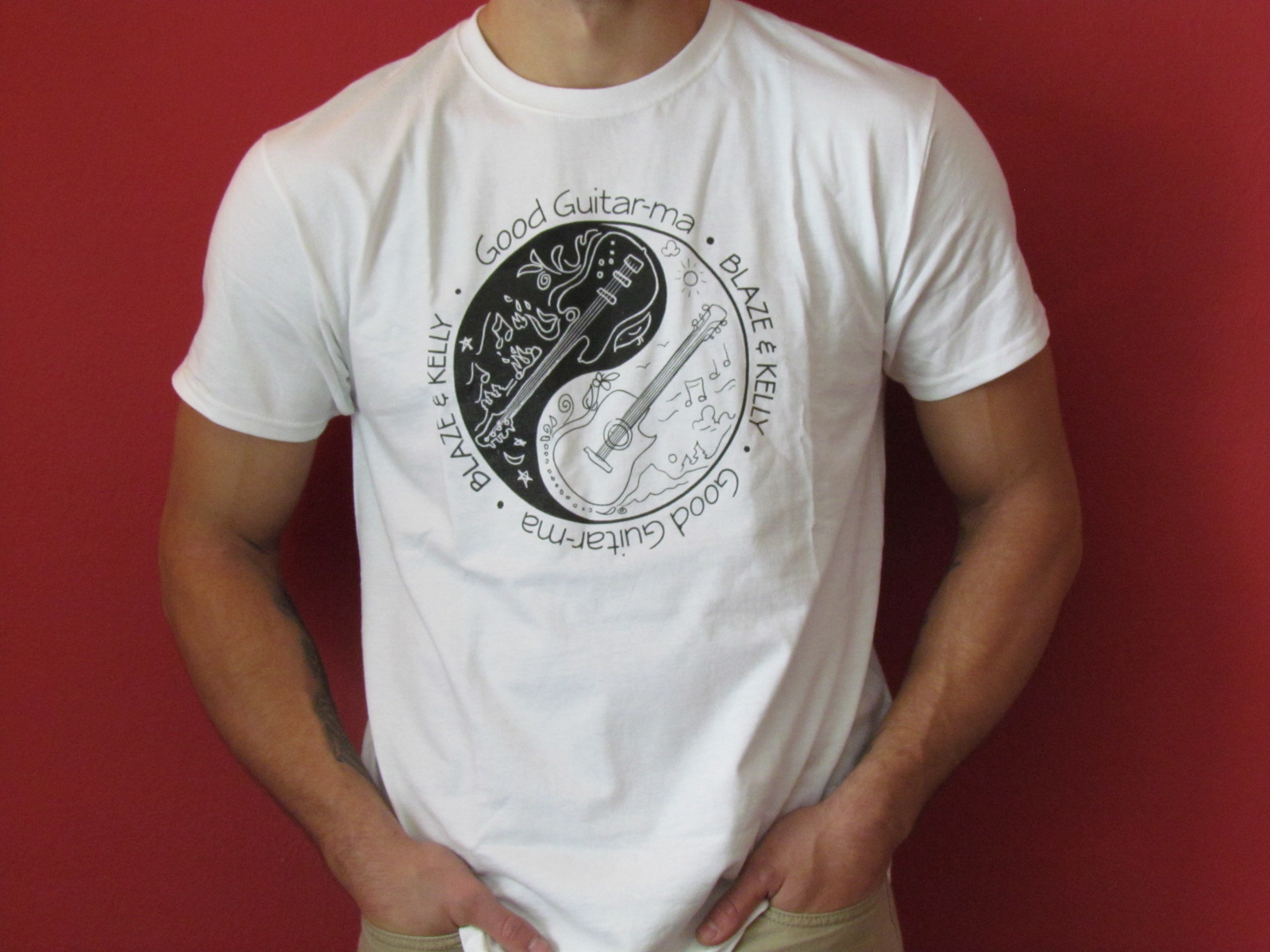 White shirt, Black screenprint