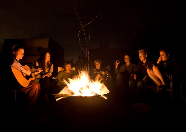 Friends around the campfire