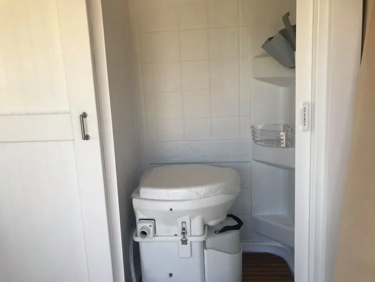 This might come in handy!  Ha!  With no bathroom in the trailer we will be going first class!