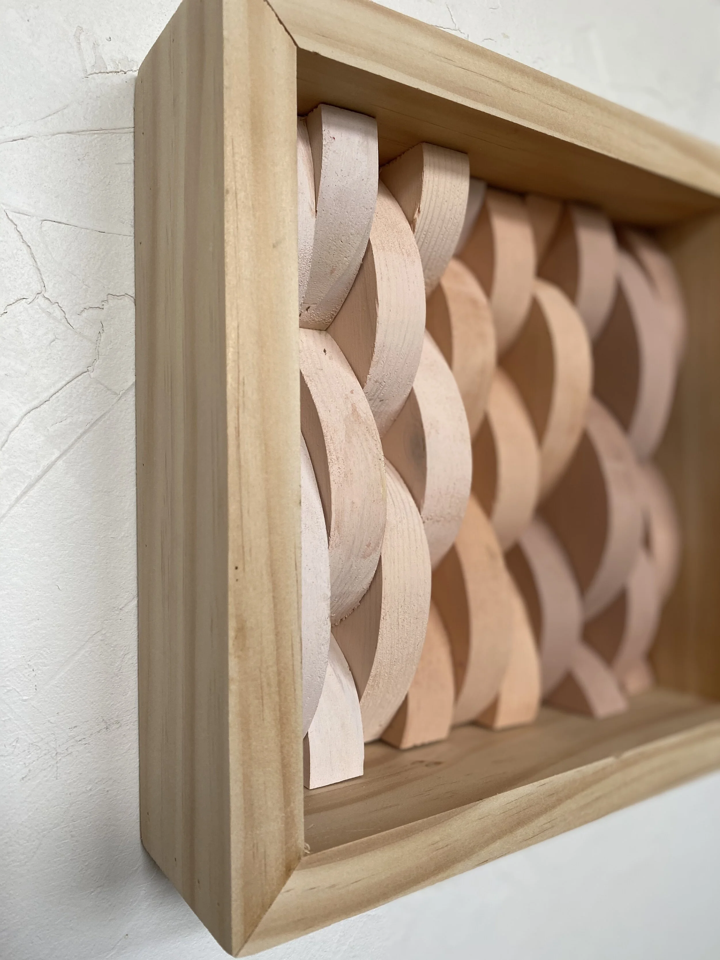 Pink Ombre Framed Wood Half Moons 3