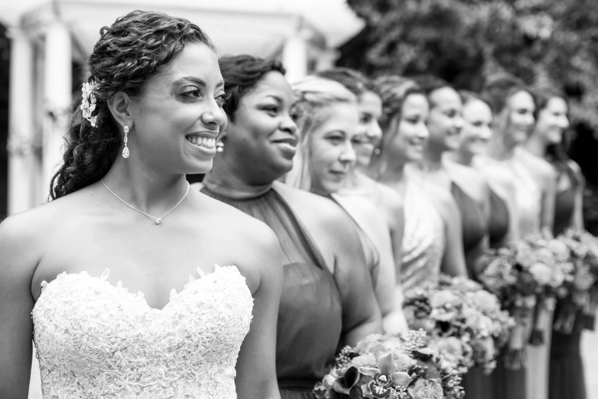 Kristen and bridesmaids-1 (B&W).jpg