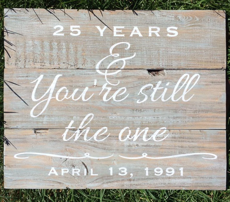 gray wash, white custom lettering about 20"x16